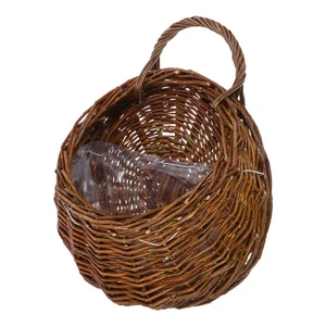  Cesta colgante tejida de ratán: cesta de almacenamiento rústica de flores de patata ajo cebolla - Imagen 1 de 12