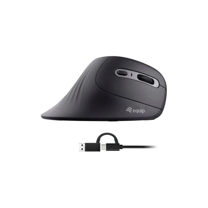 Equip, Mouse Ottico Verticale Ergonomico, 7200 DPI, 8 Pulsanti, Nero - Photo 1/1