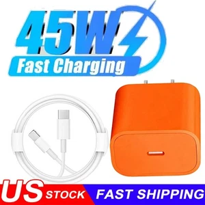 Cargador de pared tipo C bloque de carga rápida 45W para iPhone 17 16 15 14 Pro Max 13 12 - Imagen 1 de 18