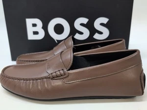 Hugo Boss Neol_Mocc Cuero Granulado Logo Correa Zapatos M EE. UU. 8 Marrón Medio (60928) - Imagen 1 de 11