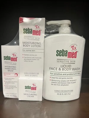 Jabón facial y corporal Sebamed, húmedo. Loción corporal, bálsamo de uñas para manos hecho en Alemania Foto 1 de 4