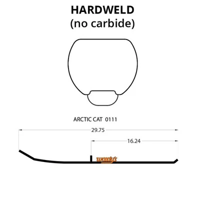 Corredores de carburo barra de superficie dura Woodys Top-Stock para Arctic Cat Lynx 1991 Foto 1 de 2