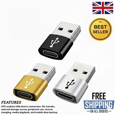 Type C to USB Adapter 3.0 USB-C 3.1 Male OTG, Female Data Connector Converter UK - Image 1 of 4