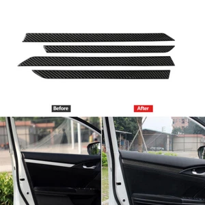 4 x Carbon Fiber Door Decorative Strip Trim Cover For Honda Civic 10th 2016-2019 - Picture 1 of 12