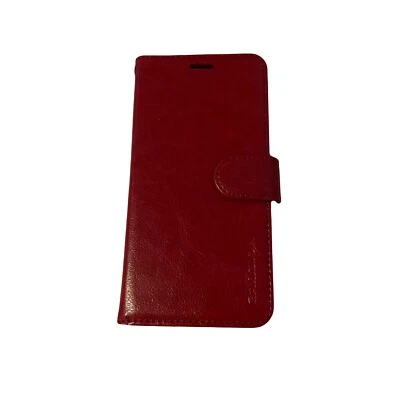 Samsung Galaxy A20 A50 Case Phone Cover Leather Red Wallet - Image 1 of 4