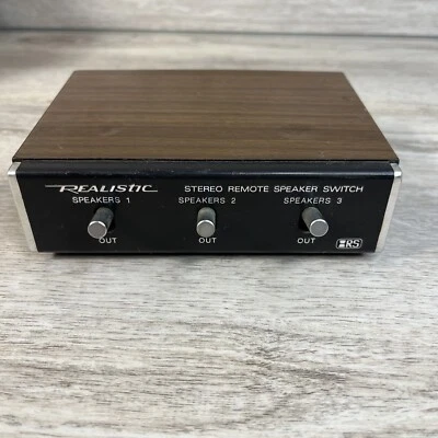 Vintage Realistic Stereo Remote Speaker Switch 3-Way 40-125A Radio Shack Walnut - Image 1 of 4