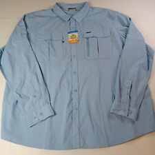 Columbia PFG Shirt Men's 4XLT Blue Big & Tall Omni-Shade Button Up Long Sleeve