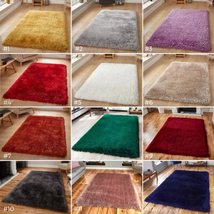 SMALL– LARGE EXTRA THICK PLUSH 8cm DEEP SHAGGY PILE COLOURFUL LUXURY MONTANA RUG - Picture 1 of 80