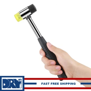 2-Way 25mm Mini Small Rubber And Nylon Head Face Mallet Hammer Handle Shaft