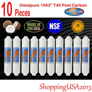 10X Omnipure T40 Coconut Carbon Filter 10X2" RO REVERSE OSMOSIS Water Filter - Picture 1 of 10