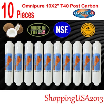 10X Omnipure T40 Coconut Carbon Filter 10X2" RO REVERSE OSMOSIS Water Filter - Image 1 of 4