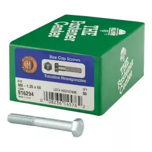 Hillman M8-1.25 mm X 60 mm L Heat Treated Steel Hex Head Cap Screw 50 pk 916294 - Picture 1 of 2