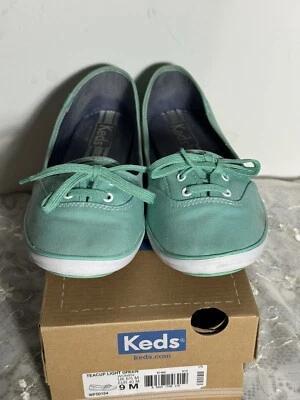 Zapatos planos de ballet Keds verdes con cordones de lunares para mujer talla US 9M Foto 1 de 4