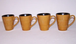 SET OF 4 AMERICAN ATELIER COFFEE MUGS WEAVE PATTERN #5561 - Picture 1 of 9