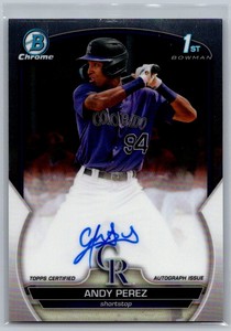 2023 Bowman Chrome Prospect Autographs Andy Perez Auto Colorado Rockies #CPA-APZ