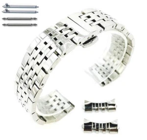 Polished Thin Quick Release & Curved End Replacement Metal Steel Watch Band 7071 - Picture 1 of 28