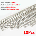 10Pcs Wire Dia 1.4Mm Od 12Mm-22Mm Stainless Compression Spring Length 10Mm-305Mm