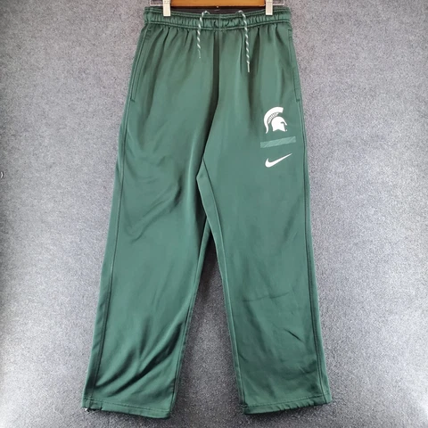 Michigan State Spartans Pants Mens Small Green Nike Jogger Sweatpants Fleece Cover