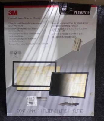 3M Privacy Framed Privacy Filter for 19" Widescreen Monitor (16:10) Pf190W1F (G) - Image 1 of 3