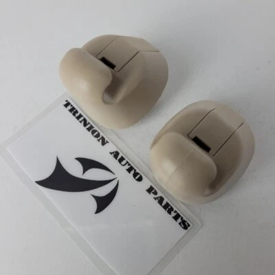 2002-2004 Ford Explorer Sun Visor Clips Tan Beige Pair Set of 2 with Screws OEM - Image 1 of 3