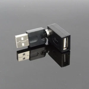 USB 2.0 Winkeladapter A Stecker A Buchse Kupplung 360° drehbar Gelenk . - Afbeelding 1 van 9
