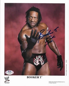 Foto promocional original firmada por Booker T WWE 8x10 #2 con certificado de autenticidad de psa - Imagen 1 de 2