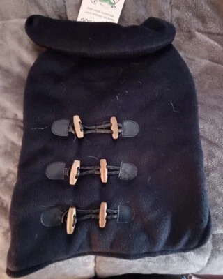 DOG JACKET NAVY BLUE W/TOGGLE BUTTON ACCENTS SIZE SMALL NWT - Image 1 of 4