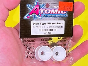 SELTENES ATOMIC RACING AR-109 ~ WEISSES DISH TYP HINTERRAD FÜR MINI-Z +2 OFFSET! - Bild 1 von 6