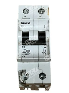 Siemens 5SX2-202-7 C2 2 Pole 2A Circuit Breaker 5SX22-C2 - Picture 1 of 2