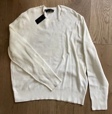 NWT Men's Rag & Bone New York Dexter Fine Gauge Sweater  Color: Ivory  Size: 2XL - Image 1 of 4