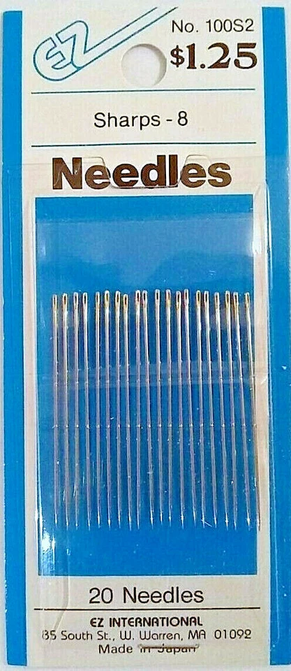 5 Packages Of EZ International Hand Sewing Needles Sharps 20 Needles Per Package - Image 1 of 1
