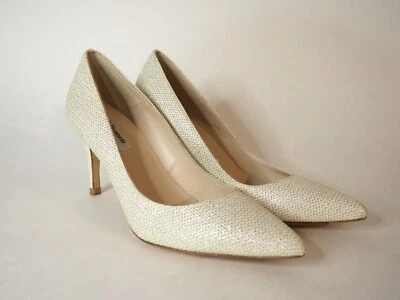 L.K. Bombas Bennett blancas y doradas brillantes, talla 7,5 (US) 37,5 (EU) Foto 1 de 4