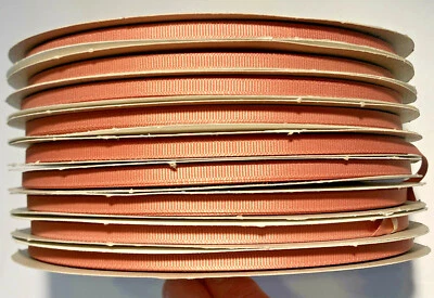 TERRA COTTA 1/4" GROSGRAIN  RIBBON 100 YARDS POLYESTER,   NEW!  BRICK COLOR - Image 1 of 4