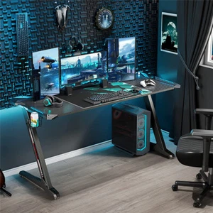 140CM Extra Large Pro Gaming Desk Home Office PC Computer Desk w/ RGB LED Lights - Picture 1 of 10