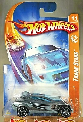 2008 Hot Wheels #111 Track Stars 11/12 ACCELIUM серый с синими колесами со спицами 5Y - Изображение 1 из 4
