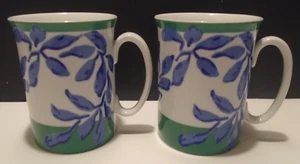 Block Spal Coffee Mugs Arts and Crafts by Ed Baynard Portugal 1990 Set of 2 - Picture 1 of 6