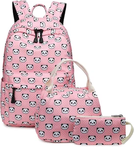 Lightweight Cute Panda Backpacks for Girls School Backpacks with Lunch Bag (Pand - Picture 1 of 12