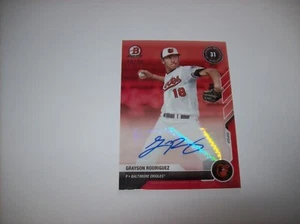 Autografo Grayson Rodriguez Top 100 Red Prospect #10/10 quasi nuovo spedizione gratuita - Foto 1 di 6