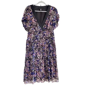 I Love Ronson Women’s Size L Dress Multicolored Short Sleeve Ruffles - Picture 1 of 12