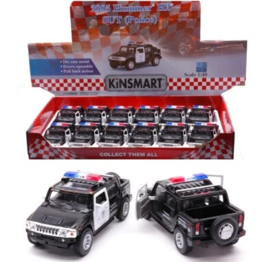 MODELLINO AUTO STATICO KINSMART HUMMER H2 SUT POLICE CM 12 MODELLISMO SCALA 1:38 - Immagine 1 di 4