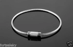 Llavero de cable de alambre de acero inoxidable abierto de 8,5" tamaño más grande LLAVERO REGALO VENDEDOR ORIGINAL - Imagen 1 de 7