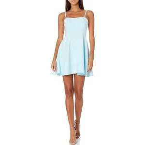 French Connection Whisper Mini Dress Size 6 Light Blue Sweetheart Party Coquette - Picture 1 of 10