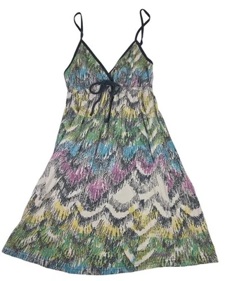 Vestido De Colección U2K Billabong Mini Babydoll Encubrimiento Colorido Talla S Boho Indie Sleaze Foto 1 de 4