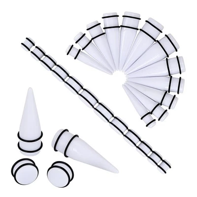 24pcs Big Gauges Kit Ear Stretching Kit 00G-20mm Acrylic Tapers Plugs Body Pi... - Image 1 of 4