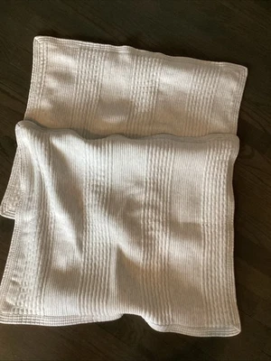 2 (1 Pr) West Elm Cotton Knit Standard Shams Super Soft Light Gray - Image 1 of 4