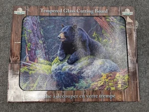 Tablero de vidrio templado grande 12x16 Rivers Edge Products Black Bear - Imagen 1 de 3