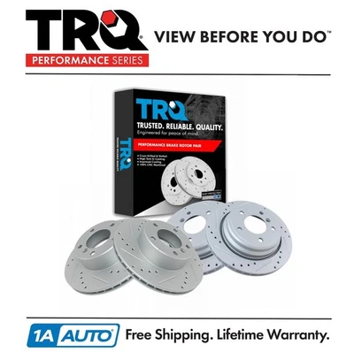 Juego de rotores de freno delanteros y traseros TRQ para BMW 525i 1997-2000 528i 2001-2003 Foto 1 de 4
