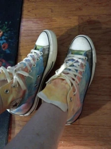 Top alto Converse Chuck Taylor All Star para mujer 9 púrpura tie dye con cordones  - Imagen 1 de 8