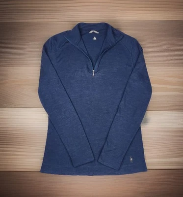 SmartWool Blue Pullover Sweater Long Sleeve 1/4 Zip Men’s Large - Image 1 of 4