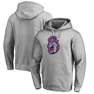 Men's Ash James Madison Dukes Primary Team Logo Pullover Hoodie - Picture 1 of 3